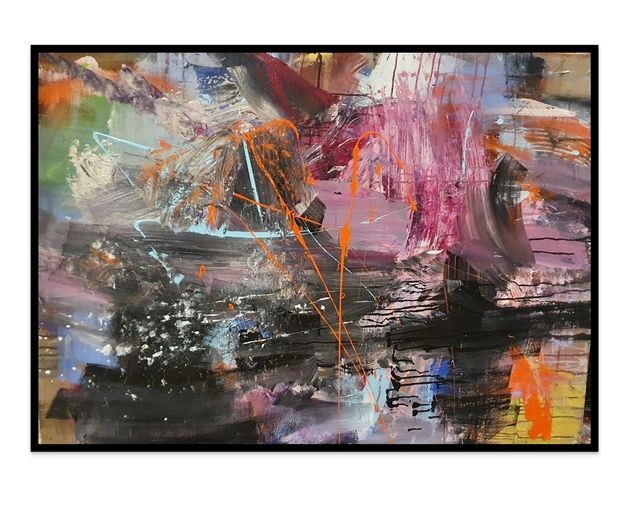 la nuit, un port, 97X130 cm